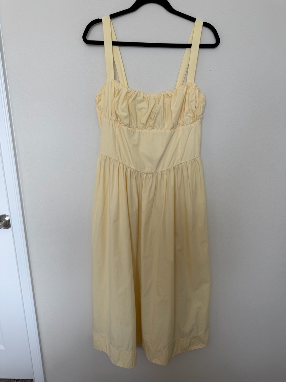 Anthropologie Butter Yellow Cotton Maxi Dress XL